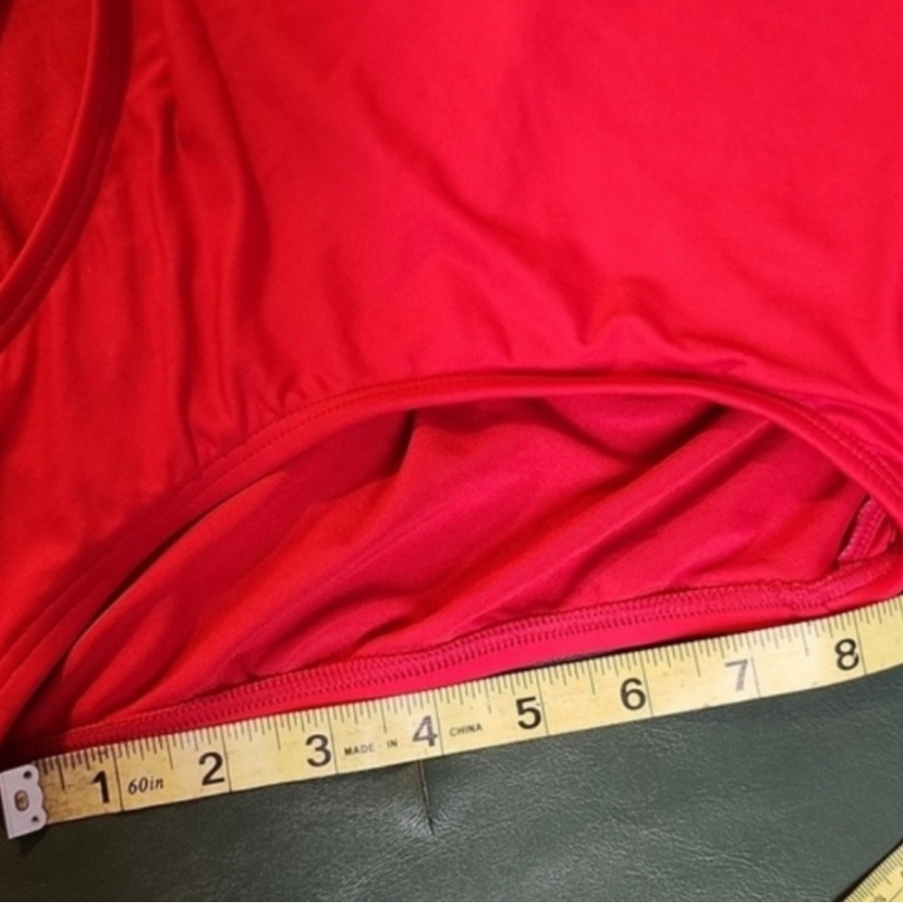 Kate Spade Cabana One Piece Swimsuit with Ruffle Straps in Cherry Red color - Picture 6 of 8